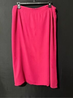 Bright Pink Midi Skirt — Sleek Pull-On Style